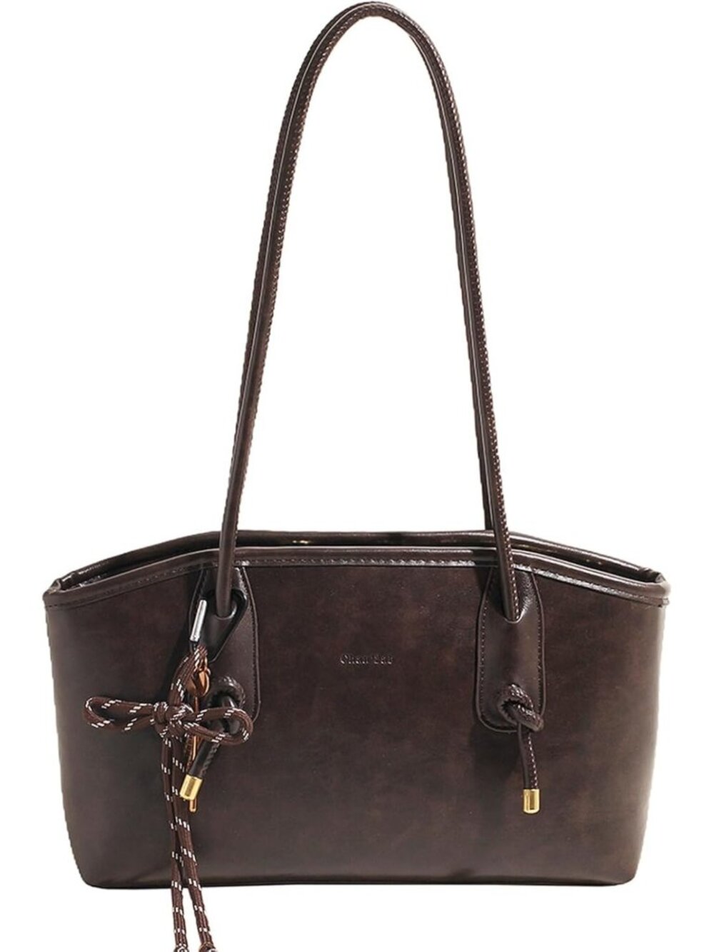 Vintage Brown Leather Shoulder Bag for Women | Trendy Everyday Handbag with
